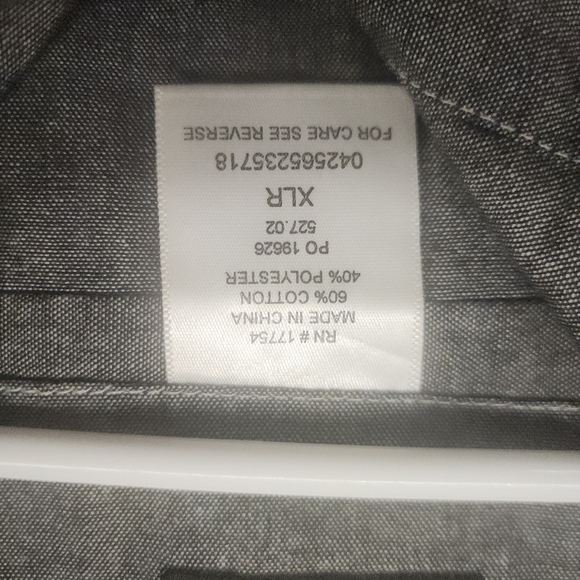 Key Chambray Work Shirt Men Size XLR GREY Button Long Sleeve EUC - Picture 6 of 7